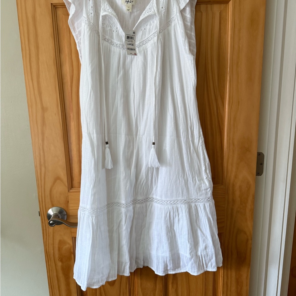 White Textured Dress